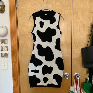 Fashion Brand Company Cow Print Mini Dress